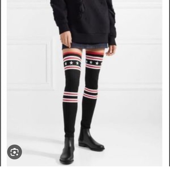 Givenchy Black Thigh High Rainboots Size 5 - Picture 2 of 11